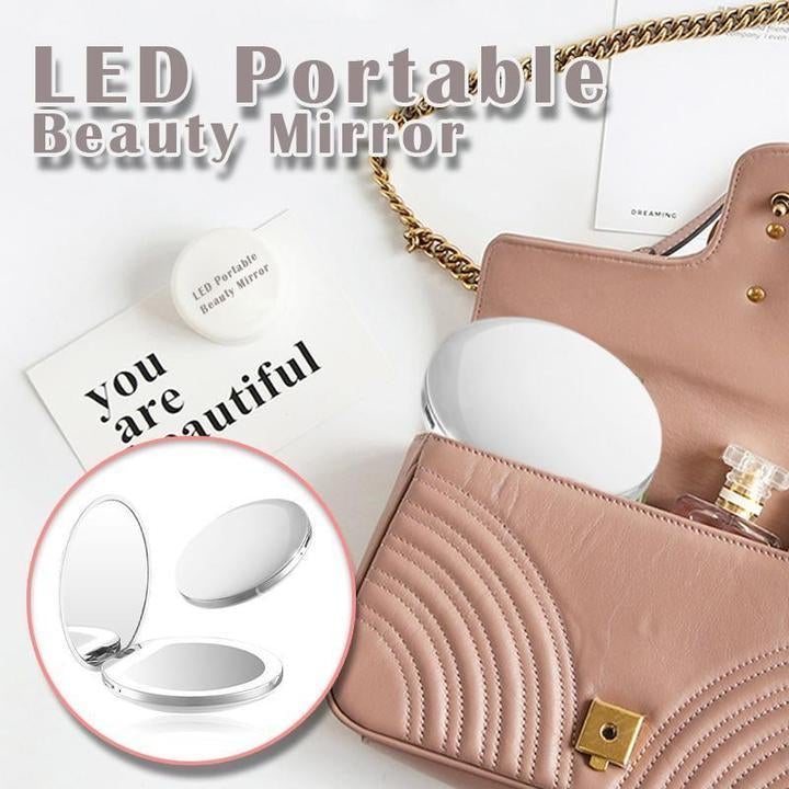 Rechargeable LED Handheld Makeup Mirror Health & Beauty-5