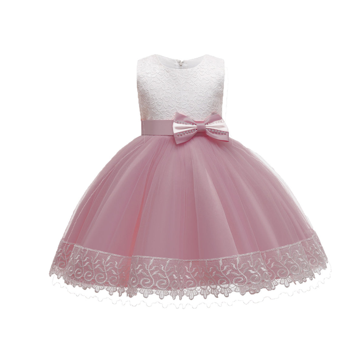 Lace Puffy Yarn Princess Dress for Girls' Performance Elegance Lifestyle