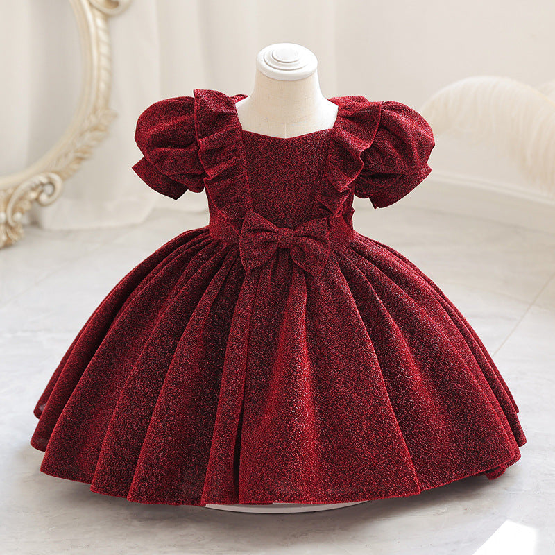 Puffy Western Style Princess Dress for One-Year-Old Elegance Lifestyle